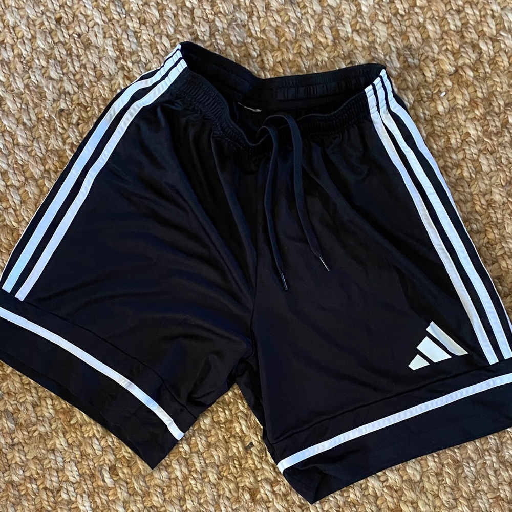 Black Athletic Shorts with White Stripes small